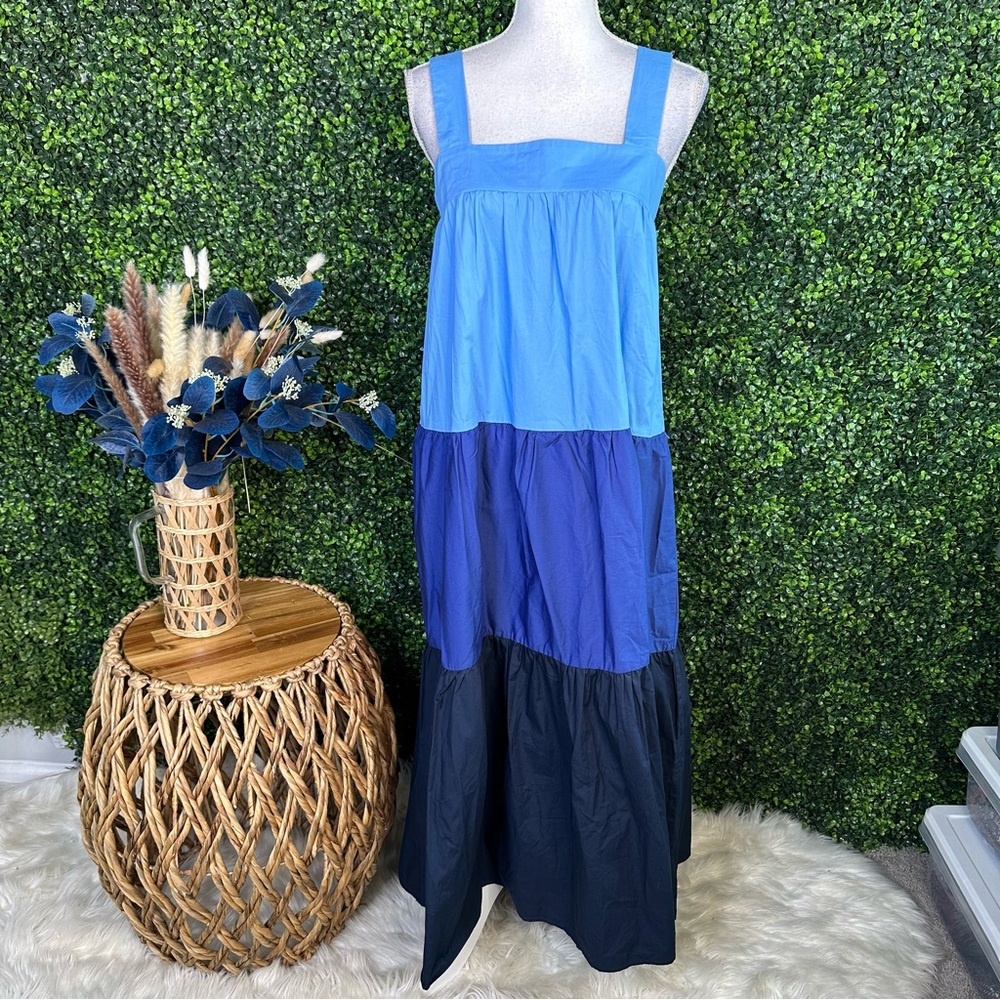 Nwt Anthropologie Moon River color block tiered Dress